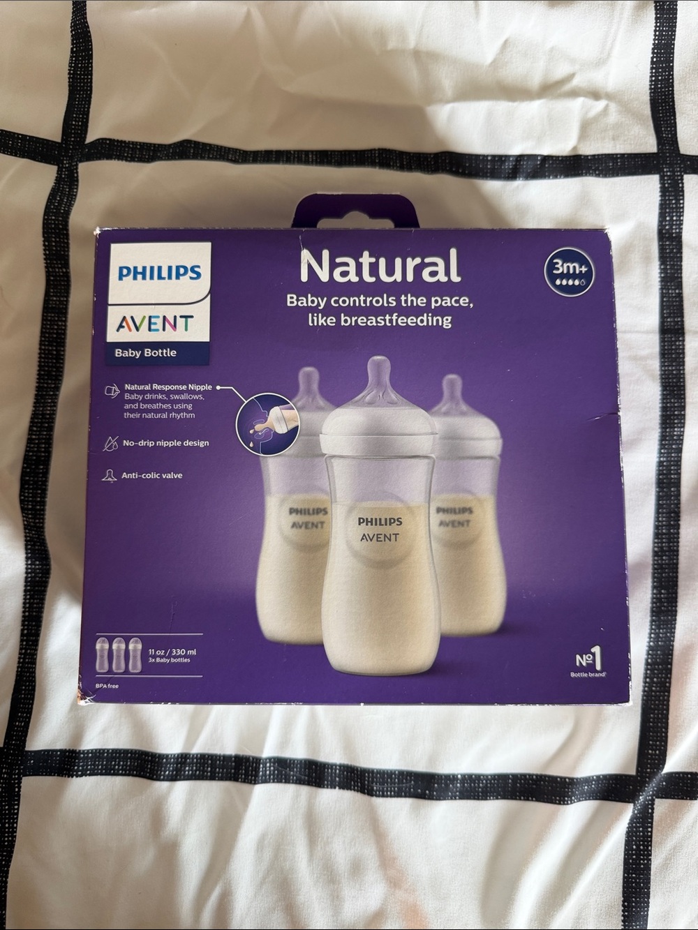 Philips AVENT 11oz Natural Baby Bottles - (3 Pack) 3m+